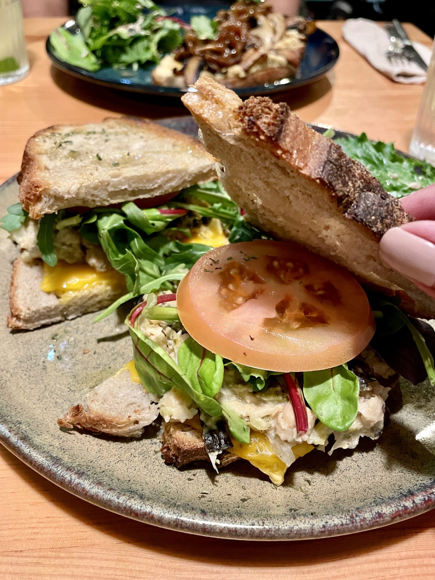 The Best Vegan and Vegetarian Restaurants In Porto, chickpea tuna sandwich at kind kitchen
