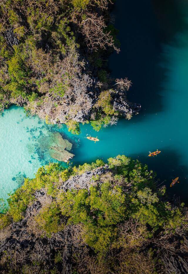 aerial view of el nido, palawan