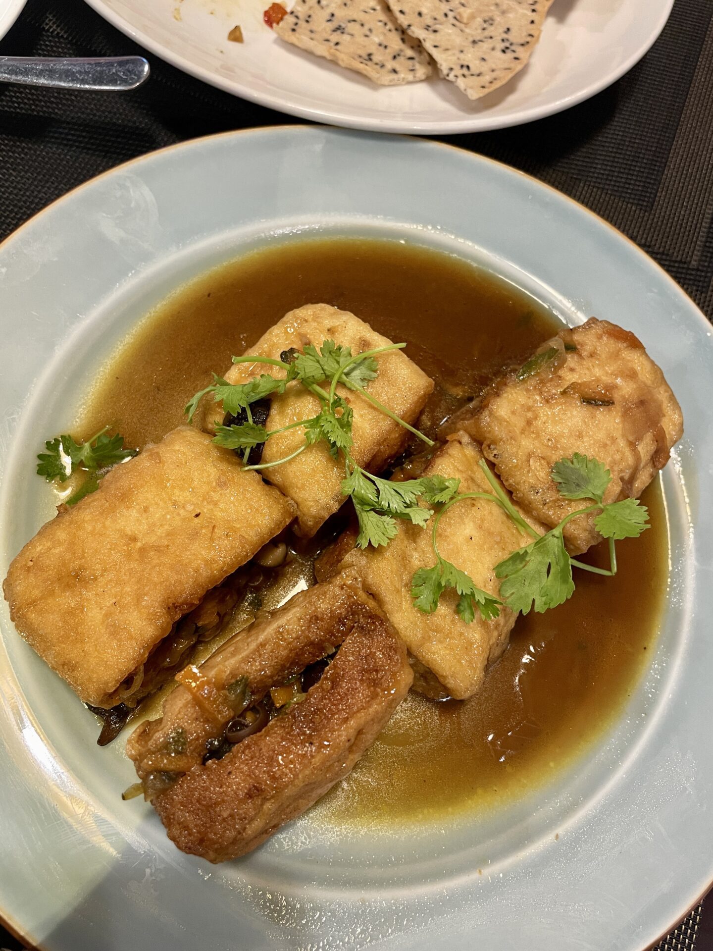 vegetable stuffed tofu
