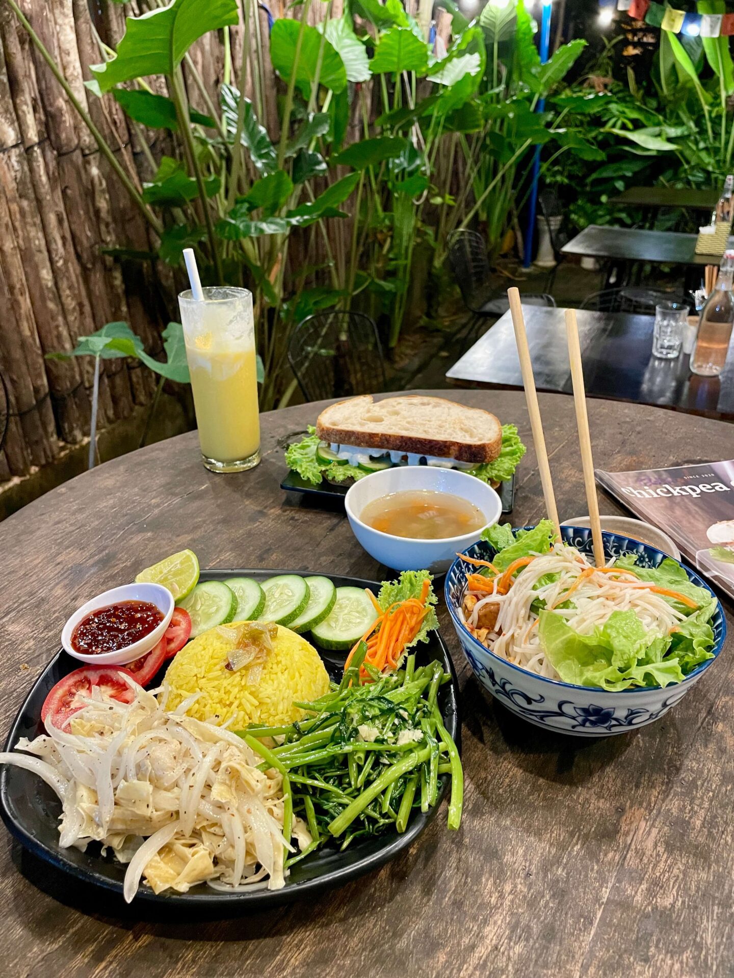 vegan food feast at chickpea eatery hoi an