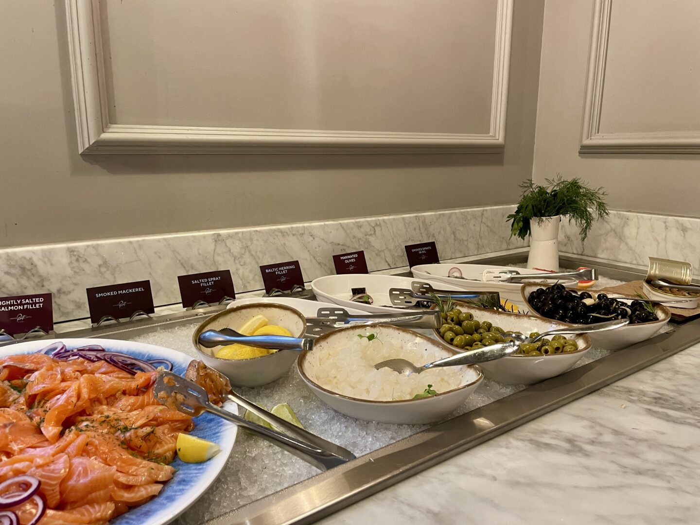 Breakfast buffet at Snob restaurant, Grand Poet Hotel and Spa by Semarah Riga