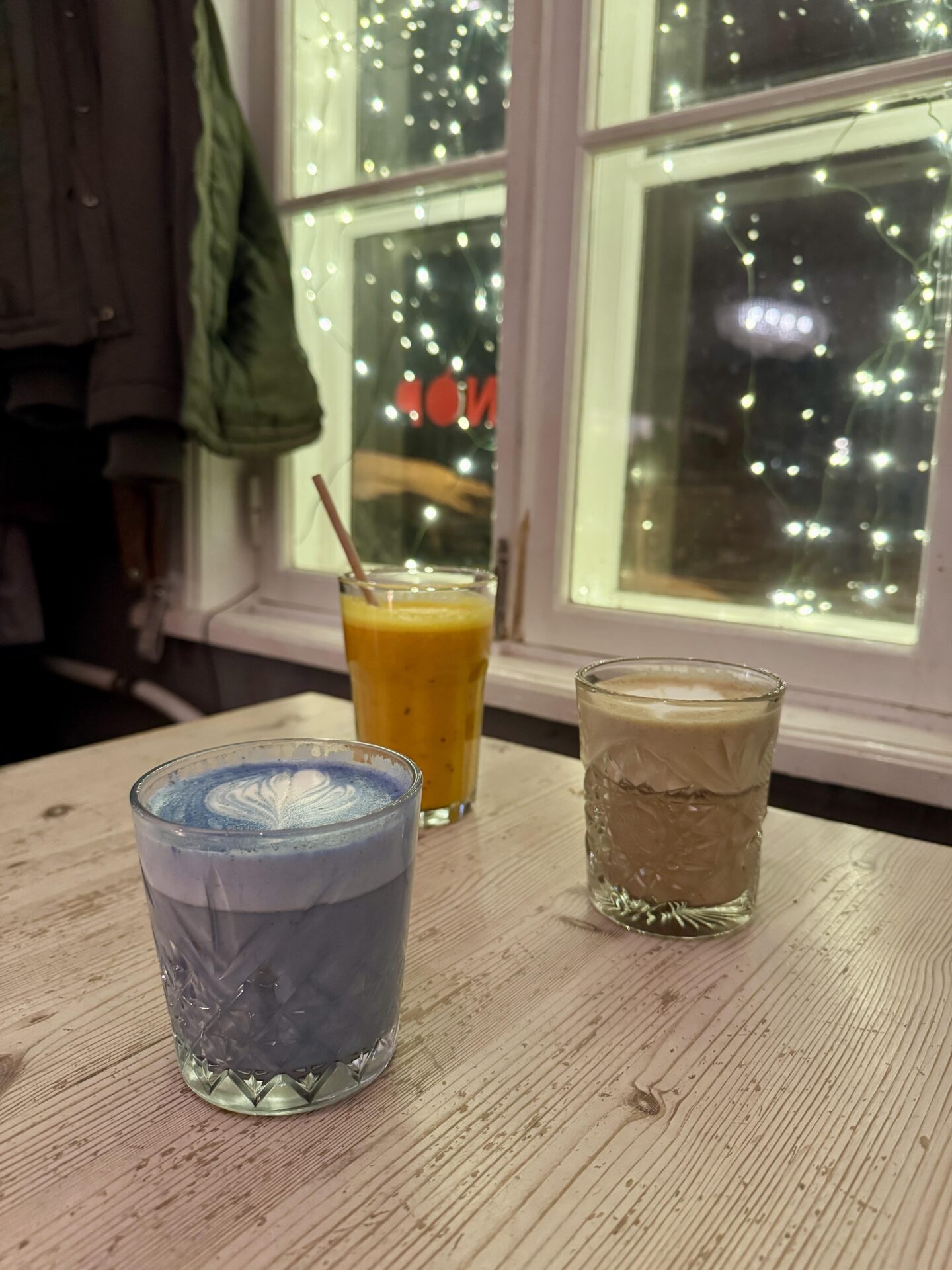 coffees and smoothie at NOP Cafe and Shop