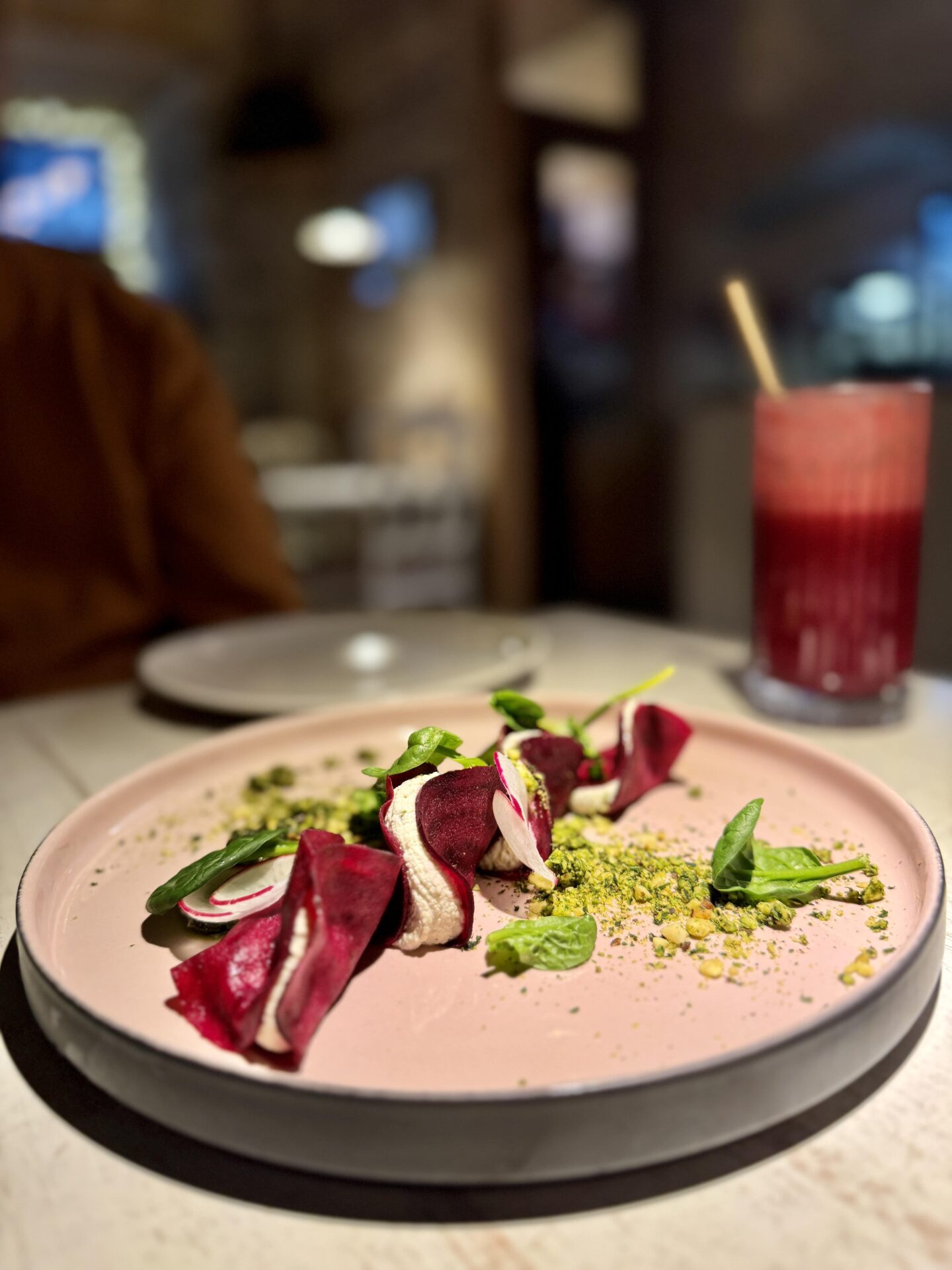 beetroot ravioli at Vegan Restoran V, Tallinn