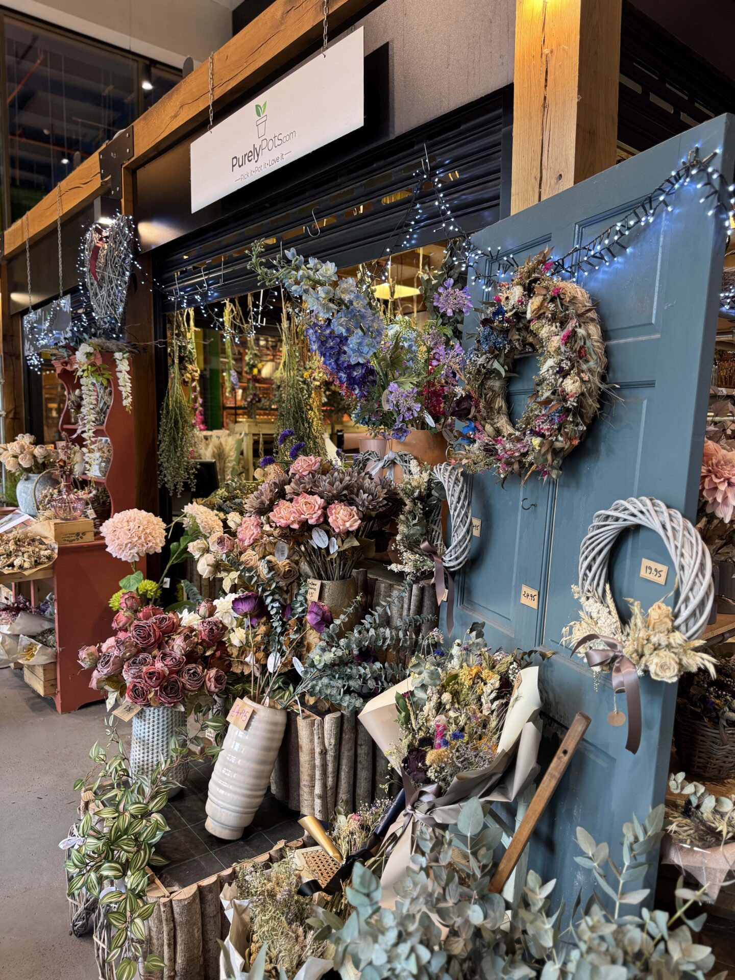 flower stall at Chester Market