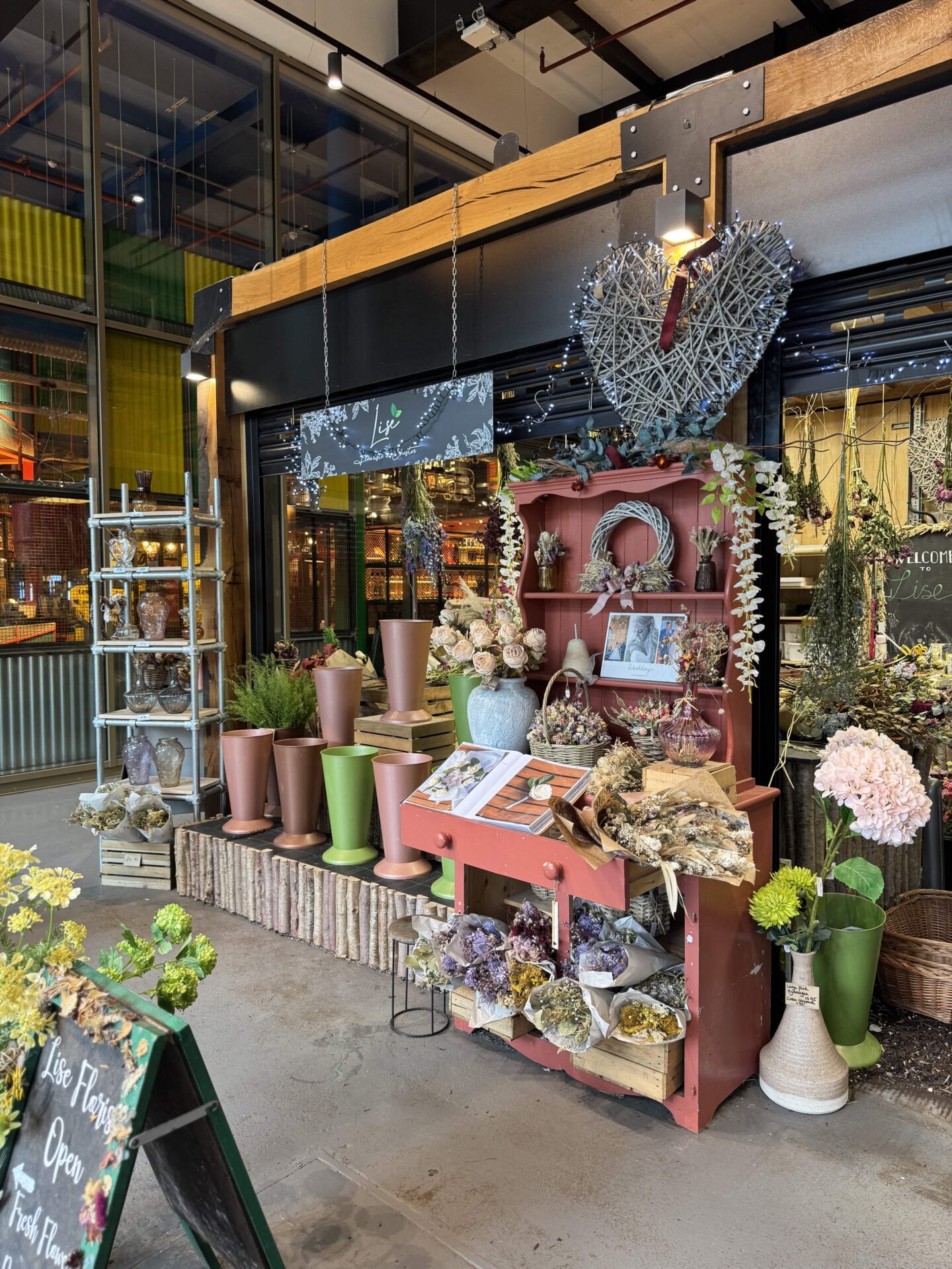 flower stall at Chester Market