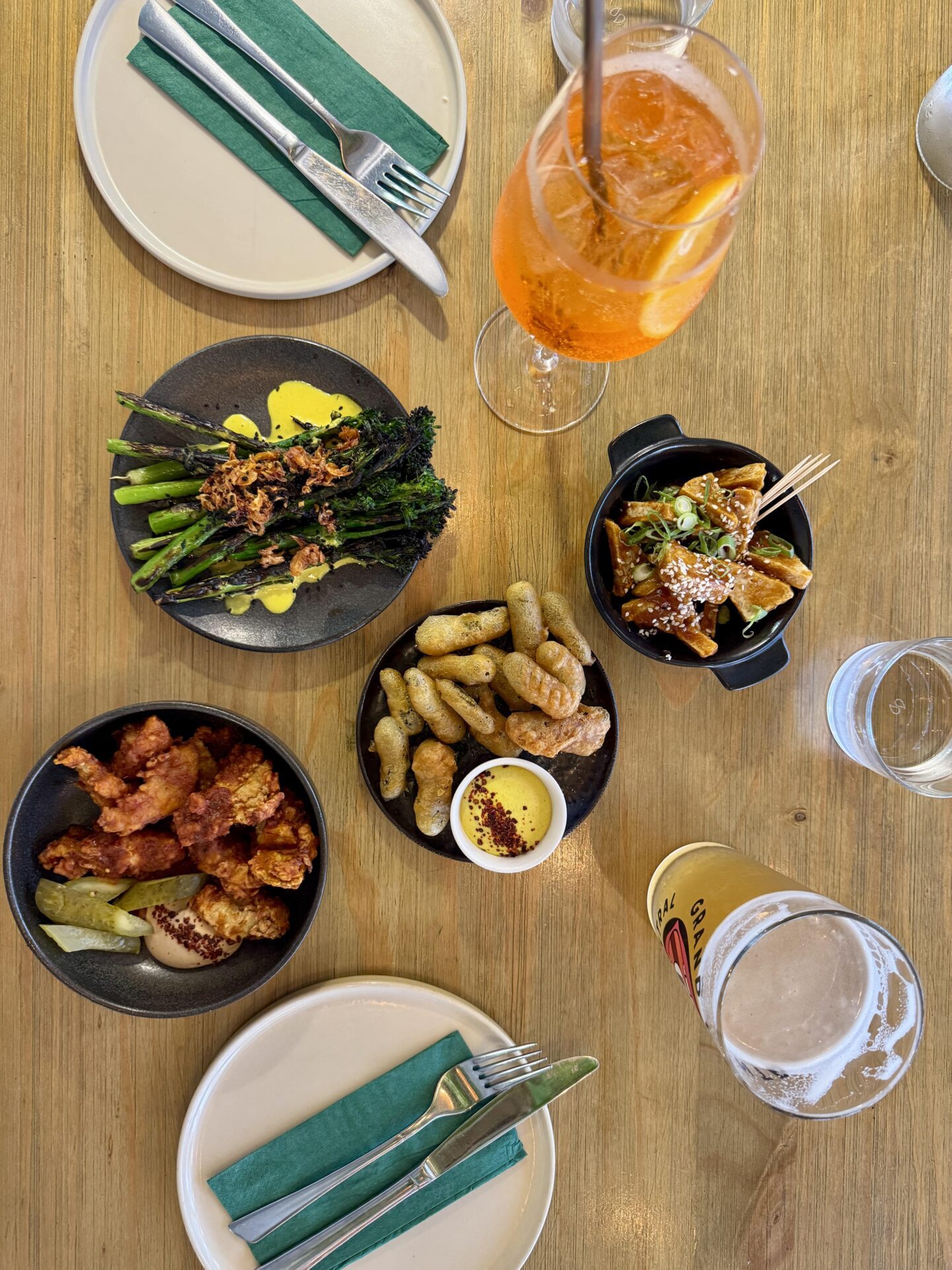 flatlay of a selection of small plates at Shrub Chester