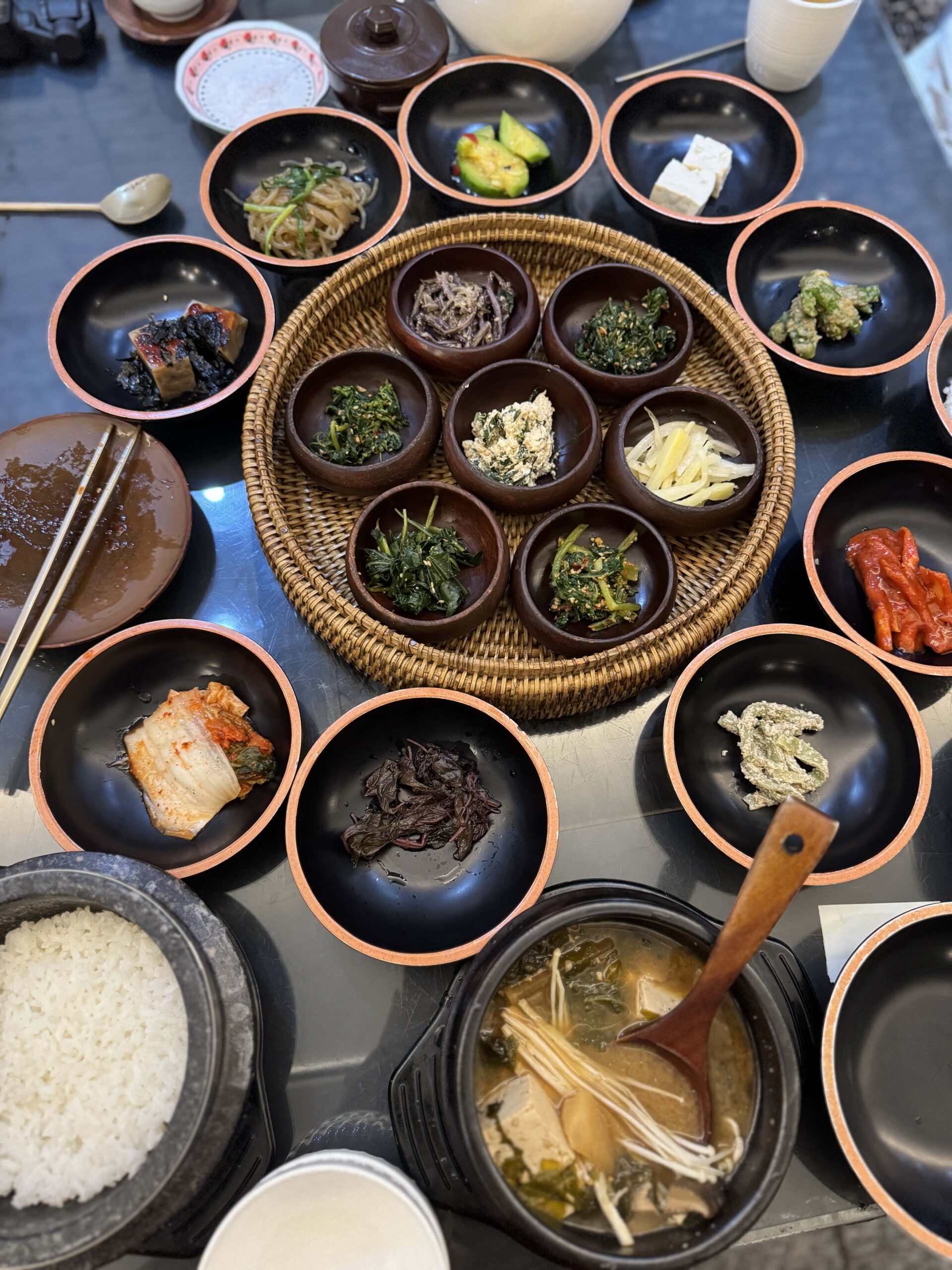 vegan food at Sanchon Temple Food, Insadong